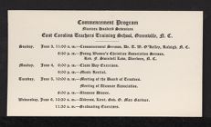 Commencement Program Card 1917